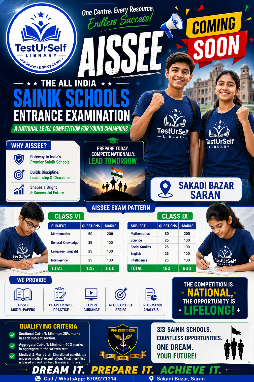 TestUrSelf Sainik School poster
